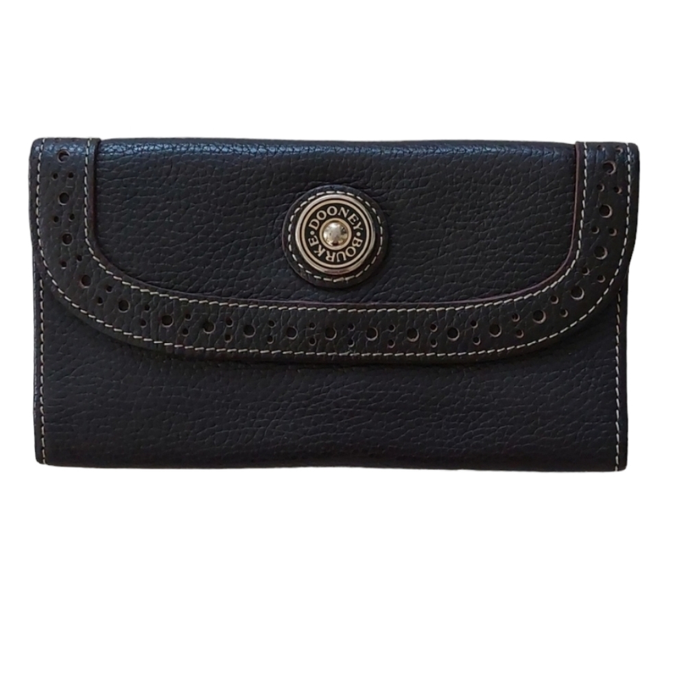 EUC DOONEY & BOURKE, Dark Brown Pebble Leather vintage wallet